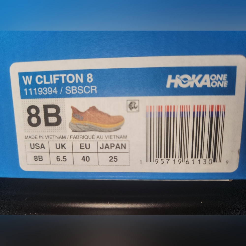 Women's Orange Peach Hoka Clifton 8 Athletic Running Shoes Sneakers Size 8B - Picture 11 of 11